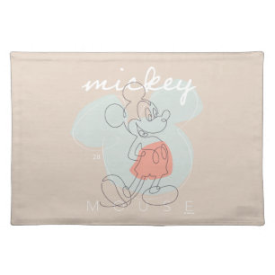 Mickey Mouse Continuous Line Graphic Cloth Placemat