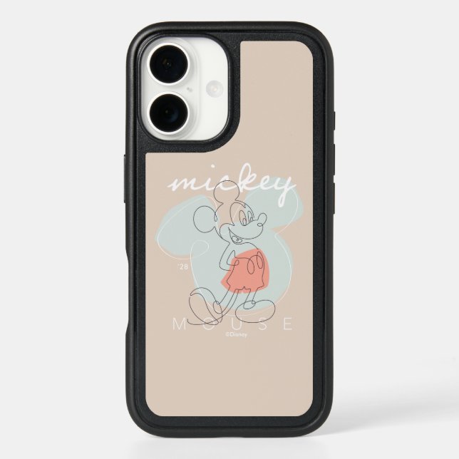 Mickey Mouse Continuous Line Graphic Otterbox iPhone Case (Back)
