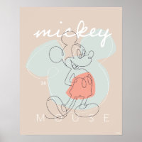 Mickey Mouse Continuous Line Graphic