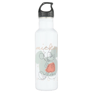 Mickey Mouse Continuous Line Graphic Stainless Steel Water Bottle