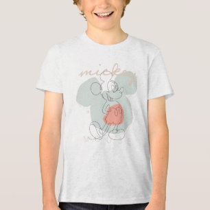 Mickey Mouse Continuous Line Graphic Tri-Blend Shirt