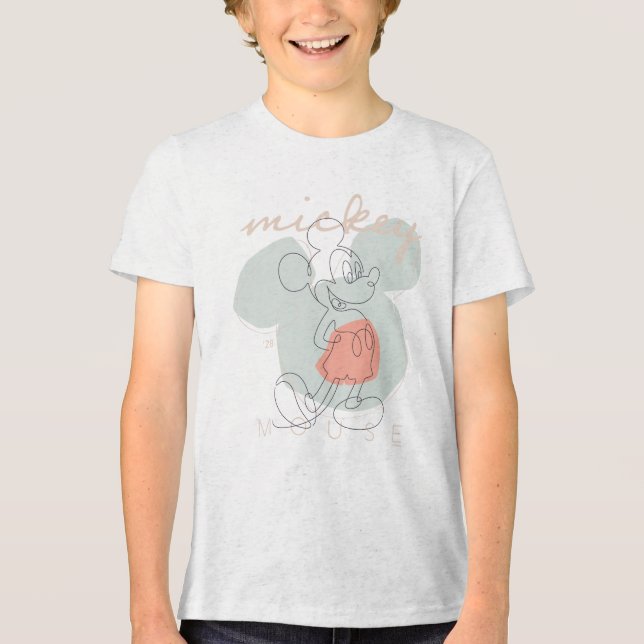 Mickey Mouse Continuous Line Graphic Tri-Blend Shirt (Front)
