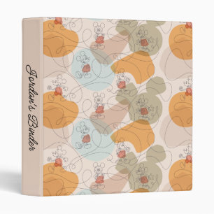 Mickey Mouse Continuous Line Pattern 3 Ring Binder
