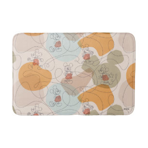 Mickey Mouse Continuous Line Pattern Bath Mat