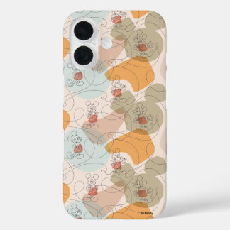 Mickey Mouse Continuous Line Pattern iPhone 16 Case