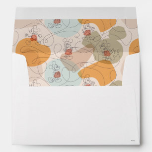 Mickey Mouse Continuous Line Pattern Envelope
