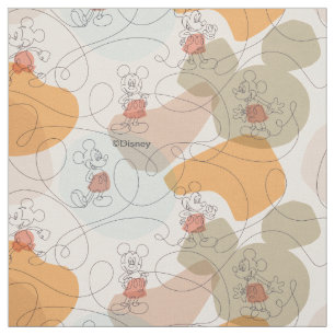 Mickey Mouse Continuous Line Pattern Fabric