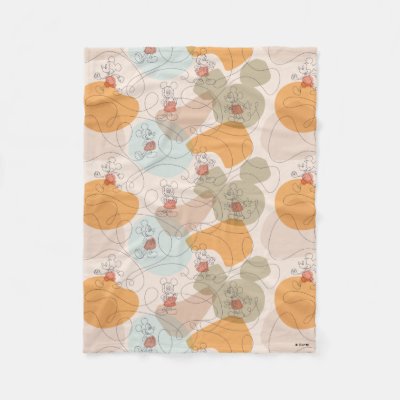 Mickey Mouse Continuous Line Pattern Fleece Blanket