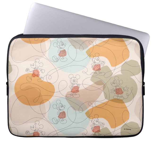 Mickey Mouse Continuous Line Pattern Laptop Sleeve (Front)