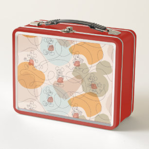 Mickey Mouse Continuous Line Pattern Metal Lunch Box
