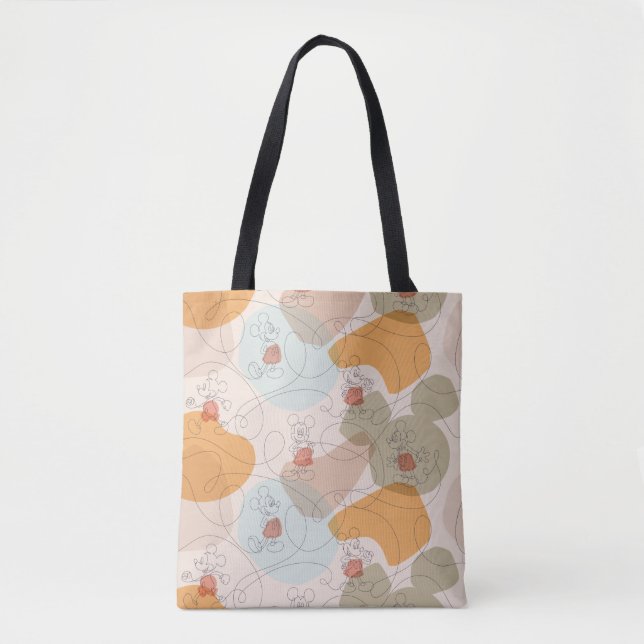 Mickey Mouse Continuous Line Pattern Tote Bag (Front)