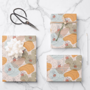 Mickey Mouse Continuous Line Pattern Wrapping Paper Sheets