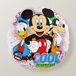 Mickey Mouse cool friend Round Pillow