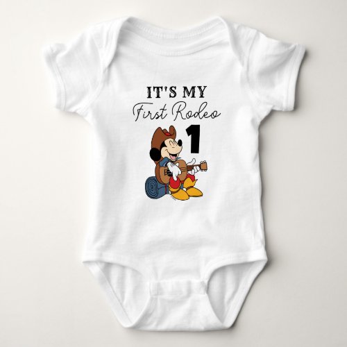 Mickey Mouse  Cowboy Rodeo Birthday Baby Bodysuit
