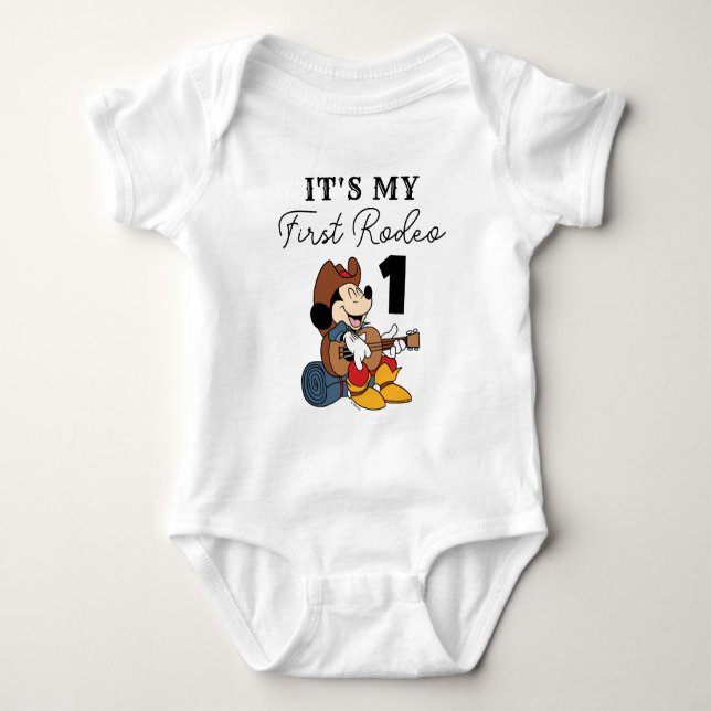 Mickey Mouse | Cowboy Rodeo Birthday Baby Bodysuit (Front)