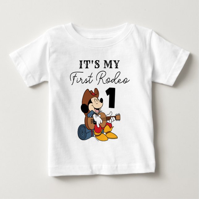 Mickey Mouse | Cowboy Rodeo Birthday Baby T-Shirt (Front)