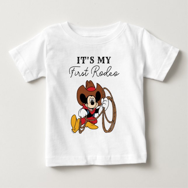 Mickey Mouse | Cowboy Rodeo Birthday Baby T-Shirt (Front)