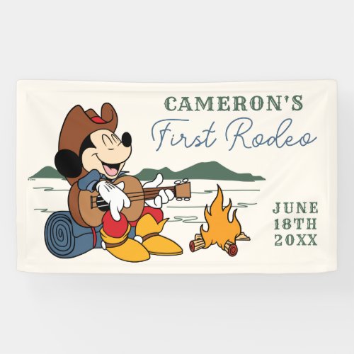Mickey Mouse  Cowboy Rodeo Birthday Banner