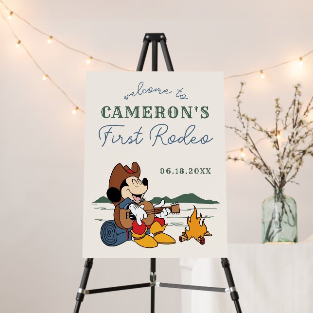 Mickey Mouse | Cowboy Rodeo Birthday Foam Board (In Situ (Stand))
