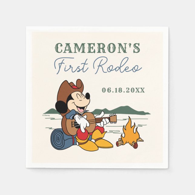Mickey Mouse | Cowboy Rodeo Birthday Napkins (Front)