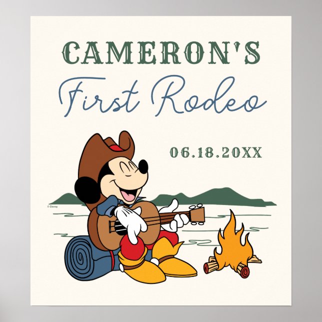 Mickey Mouse | Cowboy Rodeo Birthday Poster (Front)