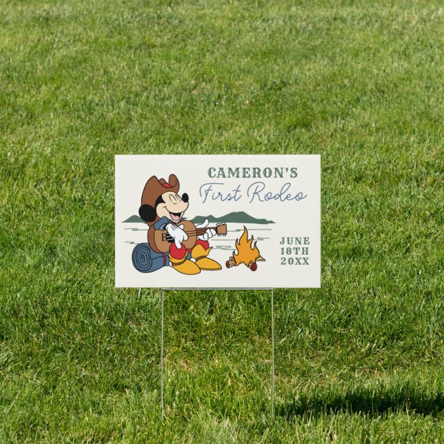 Mickey Mouse | Cowboy Rodeo Birthday Sign (Insitu)