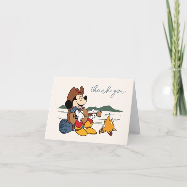 Mickey Mouse | Cowboy Rodeo Birthday Thank You Card (Front)