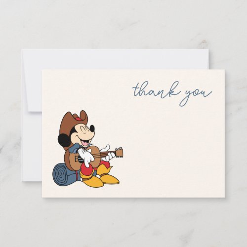 Mickey Mouse  Cowboy Rodeo Birthday Thank You Card