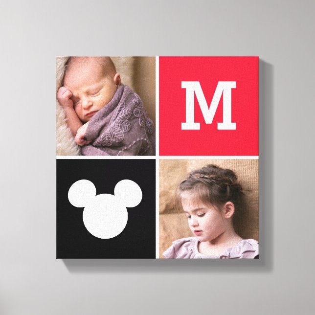 Mickey Mouse | Custom Photos & Monogram Canvas Print (Front)