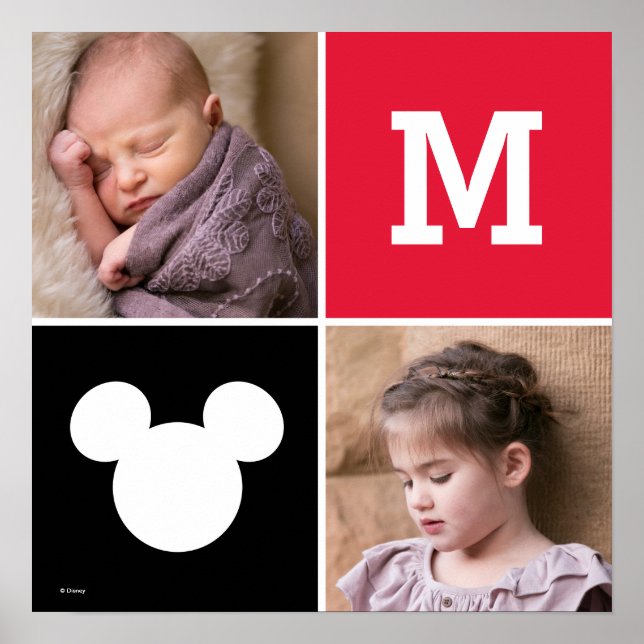 Mickey Mouse | Custom Photos & Monogram Poster (Front)