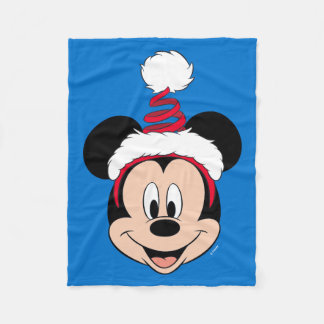 Mickey Mouse | Cute Christmas Hat Fleece Blanket