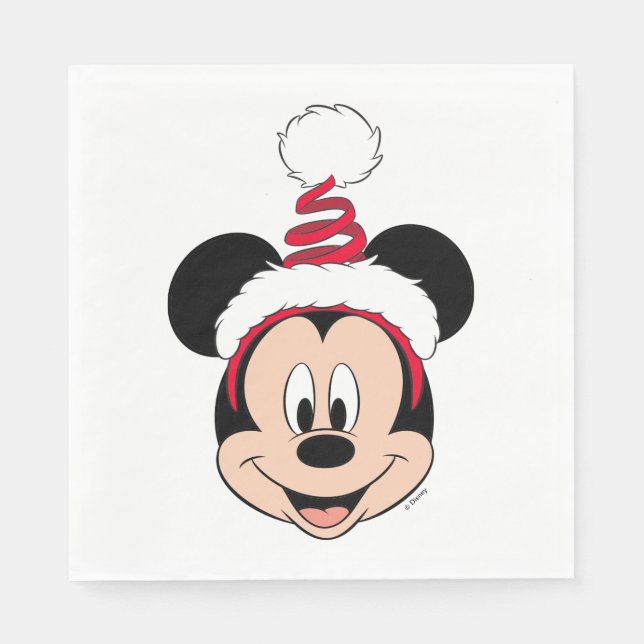 Mickey Mouse | Cute Christmas Hat Napkins (Front)