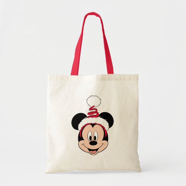 Mickey Mouse | Cute Christmas Hat Tote Bag (Front)