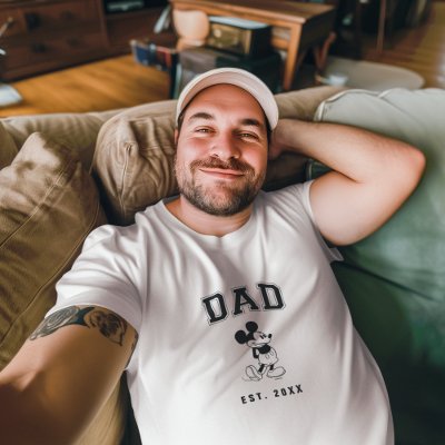 Mickey Mouse Dad with Date T-Shirt