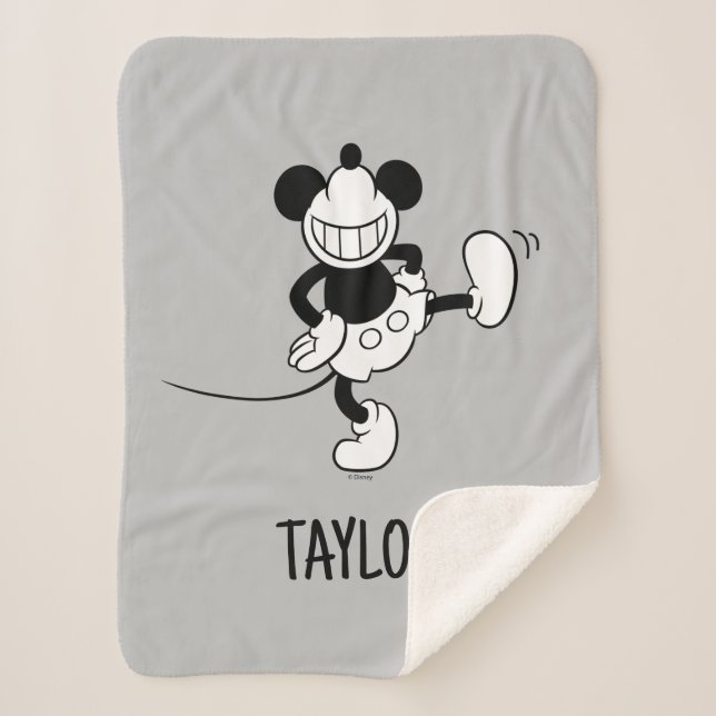 Mickey Mouse | Dancing | Add Your Name Sherpa Blanket (Front)