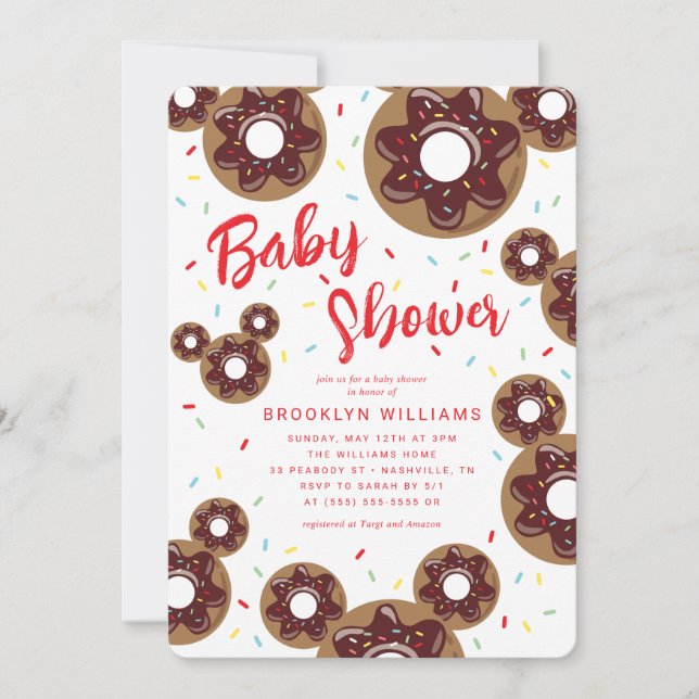 Mickey Mouse | Donut - Baby Shower Invitation (Front)