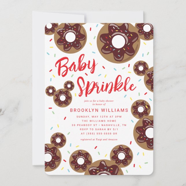 Mickey Mouse | Donut Baby Sprinkle - Baby Shower Invitation (Front)