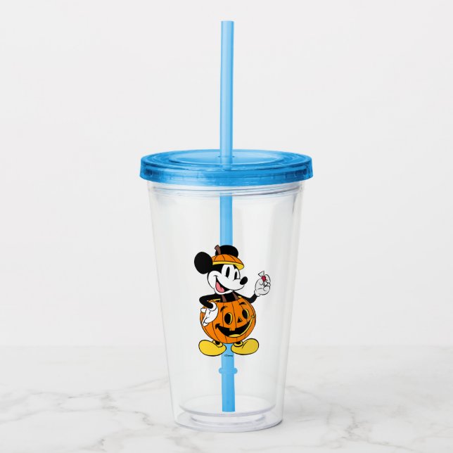 Mickey Mouse Dressed as a Pumpkin Acrylic Tumbler (Front)