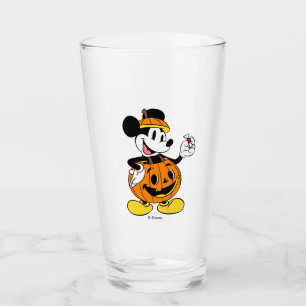 Mickey Mouse Dressed as a Pumpkin Glass