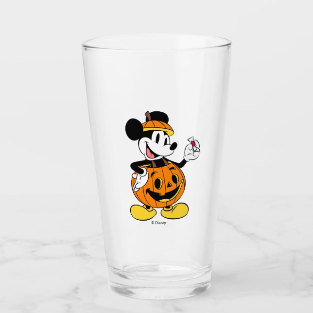 Mickey Mouse Dressed as a Pumpkin Glass (Front)