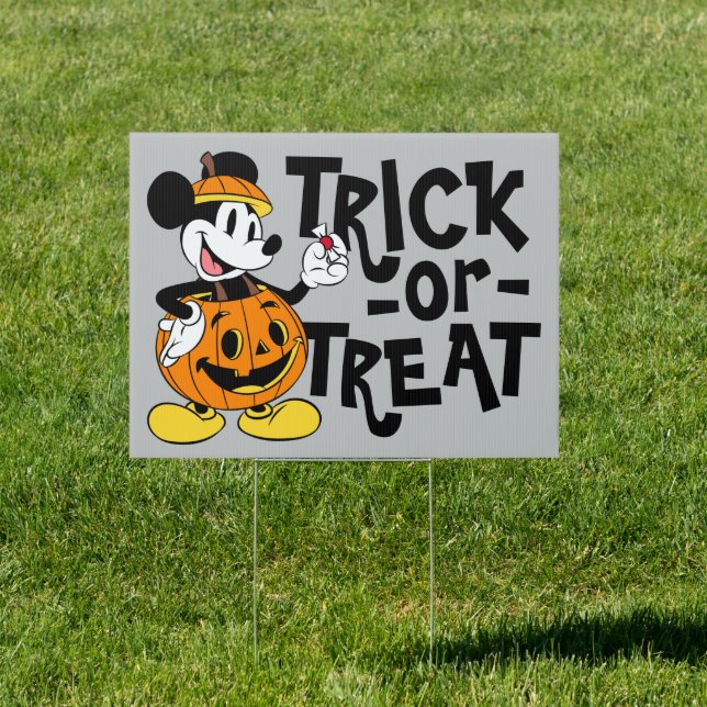 Mickey Mouse Dressed as a Pumpkin Sign (Insitu)