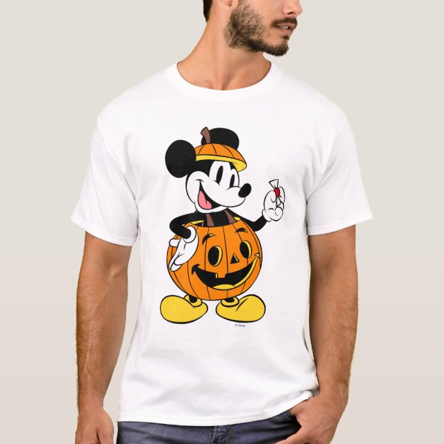 Mickey Mouse Dressed as a Pumpkin T-Shirt (Front)