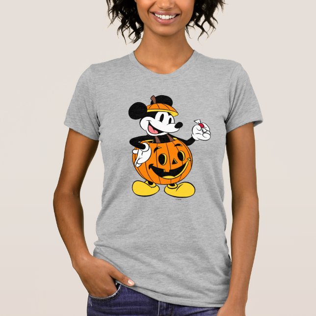 Mickey Mouse Dressed as a Pumpkin T-Shirt (Front)