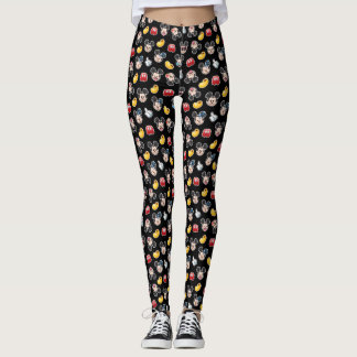 Mickey Mouse Emoji Black Pattern Leggings