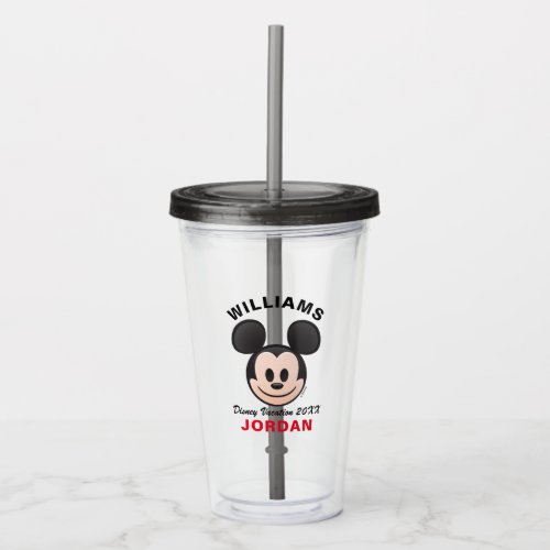 Mickey Mouse Emoji  Family Vacation Acrylic Tumbler
