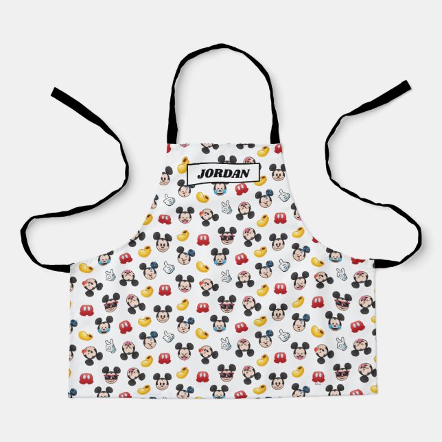 Mickey Mouse Emoji Pattern Apron (Front)