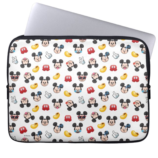Mickey Mouse Emoji Pattern Laptop Sleeve (Front)