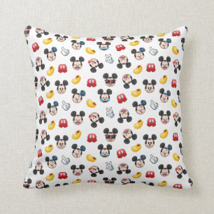 Mickey Mouse Emoji Pattern Throw Pillow