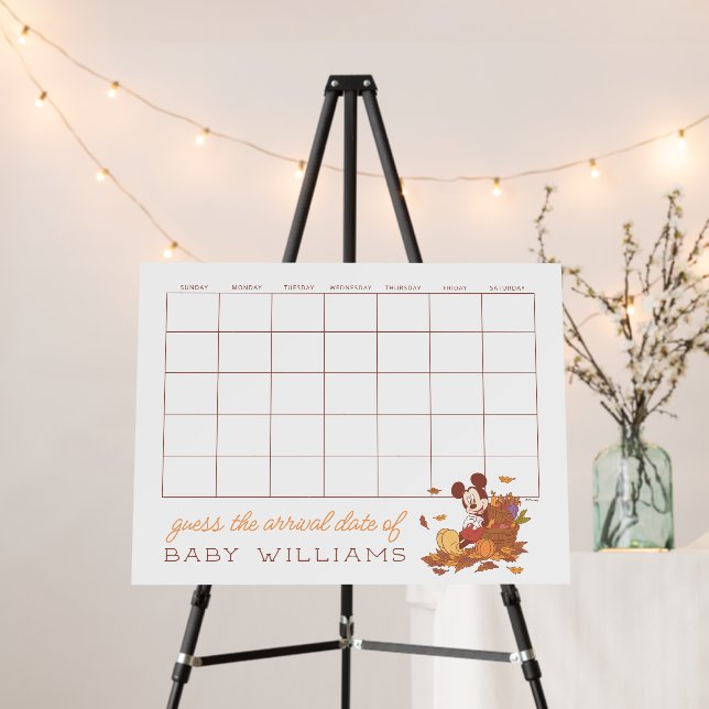 Mickey Mouse Fall Harvest Baby Shower Foam Board (In Situ (Stand))