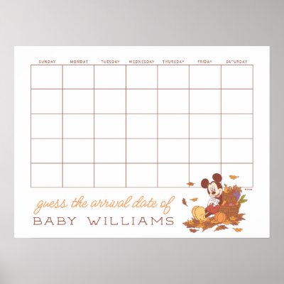 Mickey Mouse Fall Harvest Baby Shower Poster
